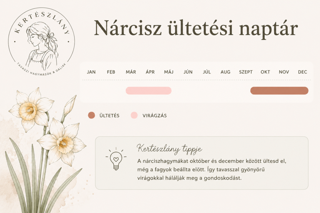 Nárcisz ültetési naptár